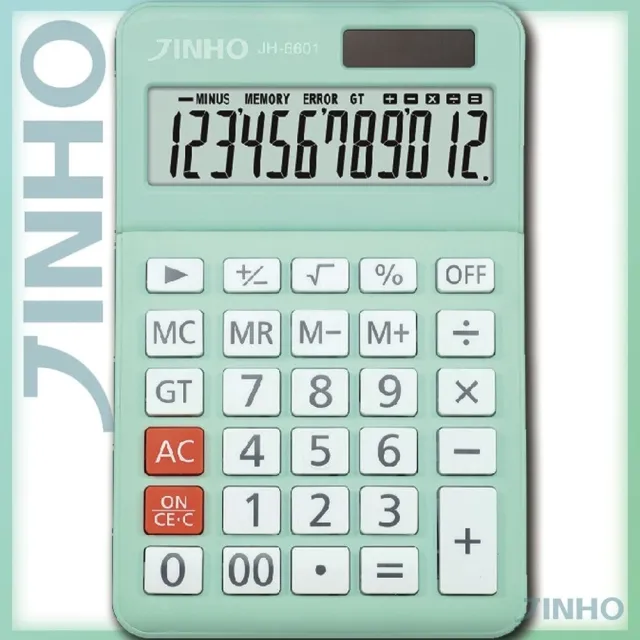 JINHO 京禾】國考專用【115年適用】馬卡龍12位數太陽能雙電源大面板JH