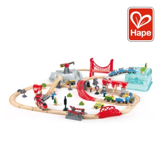 【德國Hape】城市街景軌道火車(軌道遊戲/家家酒玩具/木製玩具/木頭玩具)