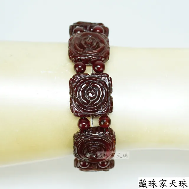 【藏珠家】紅玉髓四方財咒板珠天珠手鍊