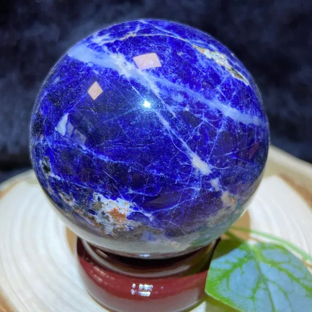 【Cozy 世界水晶原礦與茶】精品藍紋石球 30-6(有助提升表達能力)
