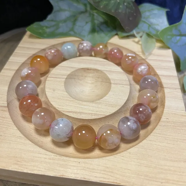 【Cozy 世界水晶原礦與茶】綠櫻花瑪瑙 11mm+ 91-4(有助養顏增加氣色功效)