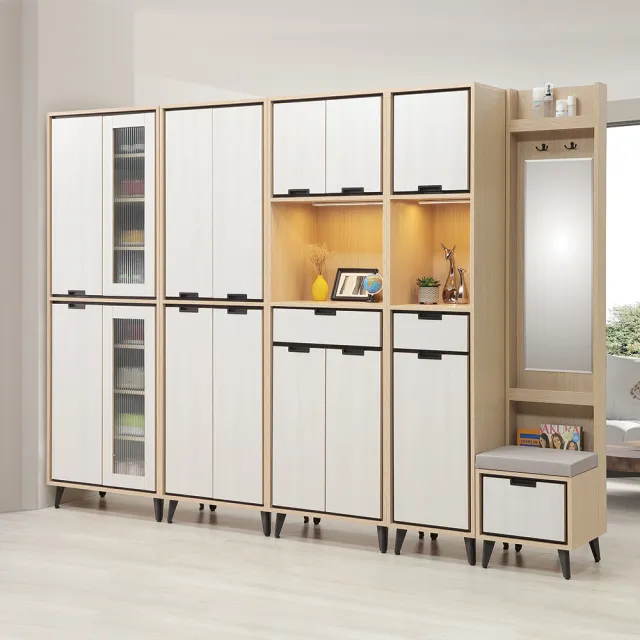 【唯熙傢俱】雷莎原木雙色5.3尺鞋櫃(玄關櫃 鞋櫃 鞋子收納櫃 收納櫃 置物櫃)