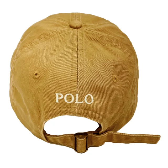 【RALPH LAUREN】POLO刺繡小馬LOGO鴨舌/棒球帽(棕/米白)