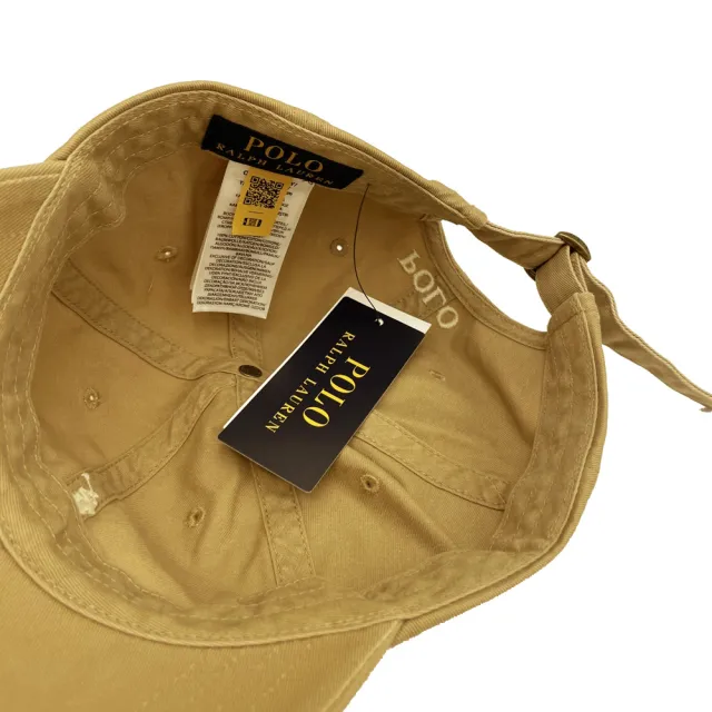 【RALPH LAUREN】POLO刺繡小馬LOGO鴨舌/棒球帽(棕/米白)