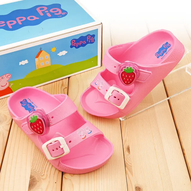 【童鞋城堡】童鞋 輕量防水 電燈拖鞋 佩佩豬(PG1003-粉)