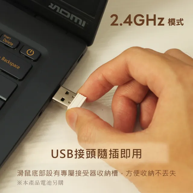 【KINYO】藍牙無線雙模靜音滑鼠(藍牙配對/USB接收器 GBM-1825)