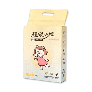mo獨家【超凝小姐】益生菌消臭條型豆腐砂/貓砂2.4kg—淡雅奶香6入組(貓砂盆清潔/根除臭源/低粉塵/豆腐砂)