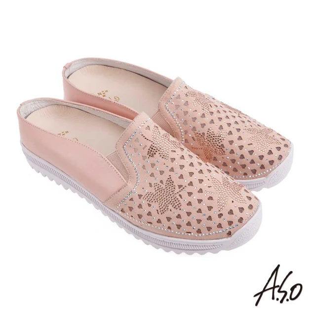 A.S.O 阿瘦集團 A.S.O健康按摩水鑽鏤空前包後空穆勒