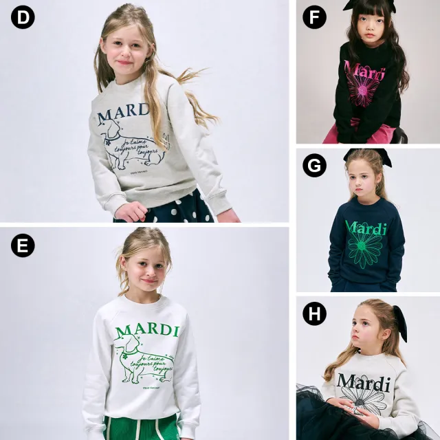 【MARDI MERCREDI】童裝 印花大學TEE 多色 經典臘腸狗 經典小雛菊 純棉 KIDS SWEATSHIRT DDANJI FLOWER