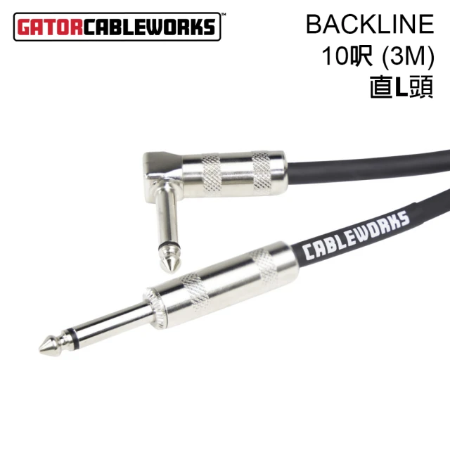 Gator Cableworks BACKLINE 樂器導線 直L頭 3M 公司貨(BL-INS-10RA)