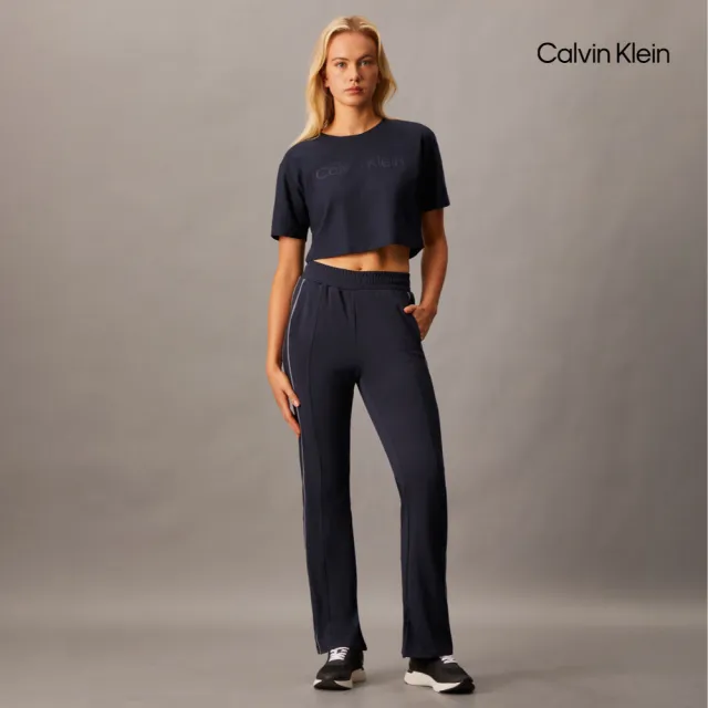 【CALVIN KLEIN】官方旗艦館 CK Sport Icon 經編喇叭運動褲_黑色