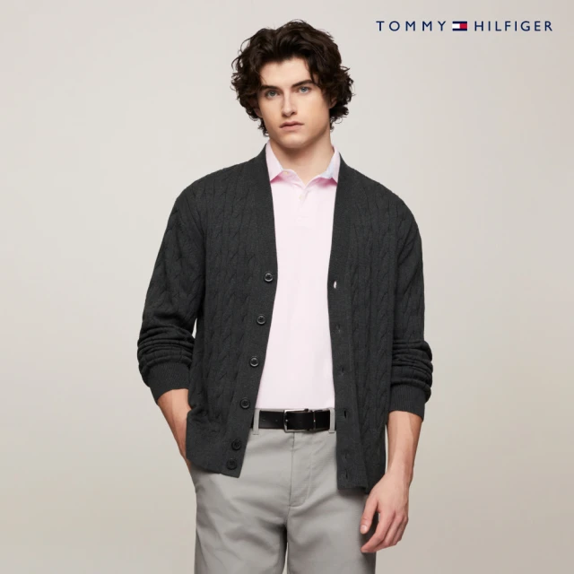 Tommy Hilfiger 官方旗艦館 結構感圓領毛衣_藍