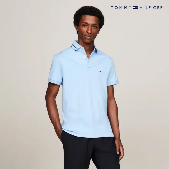 【TOMMY HILFIGER】官方旗艦館 Monotype 雙面針織標誌 Polo 衫_藍色
