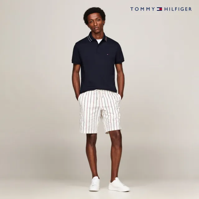 【TOMMY HILFIGER】官方旗艦館 Monotype 雙面針織標誌 Polo 衫_藍色