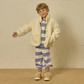 【laughing child】童裝-短絨毛雙口袋開扣外套(2色)