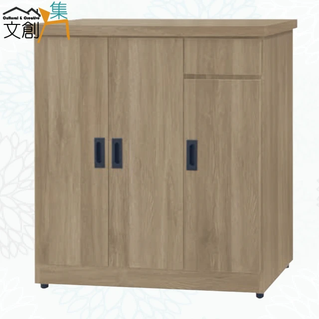 文創集 包爾4尺三拉推門衣櫃(三色可選+內含側拉穿衣鏡)折扣