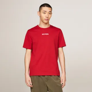 【TOMMY HILFIGER】官方旗艦館 Hilfiger Monotype 標誌刺繡 T 恤_紅色
