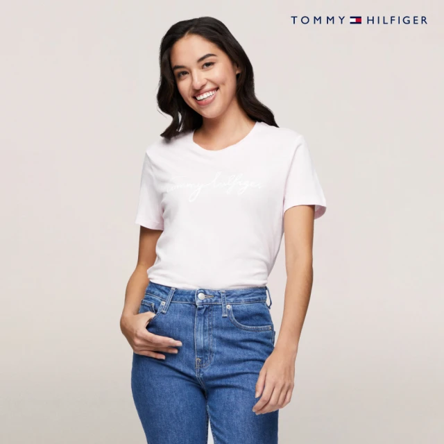 Tommy HilfigerTommy Hilfiger 官方旗艦館 標誌印花圓領 T 恤_粉紅色