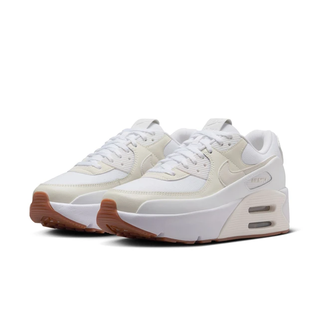 NIKE 耐吉 休閒鞋 女鞋 運動鞋 氣墊 厚底 AIR MAX 90 LV8 米白 FD4328-111
