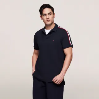 【TOMMY HILFIGER】官方旗艦館 經典條紋標準版型 Polo 衫_藍色