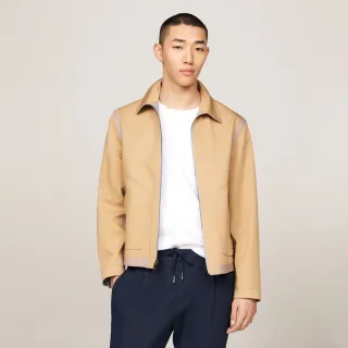 【Tommy Hilfiger】官方旗艦館 格紋防水拉鏈襯衫式外套_灰色