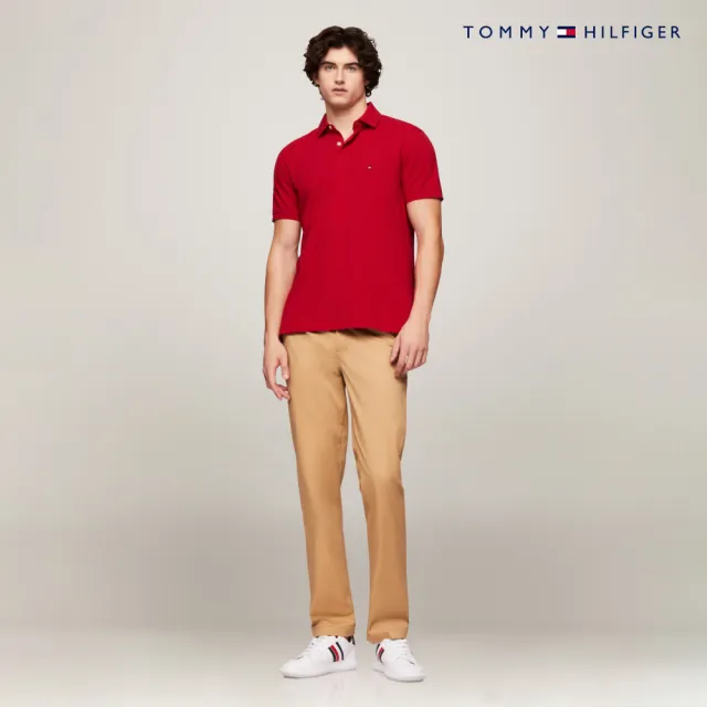 【TOMMY HILFIGER】官方旗艦館 彈力標準版型 Polo 衫_紅色