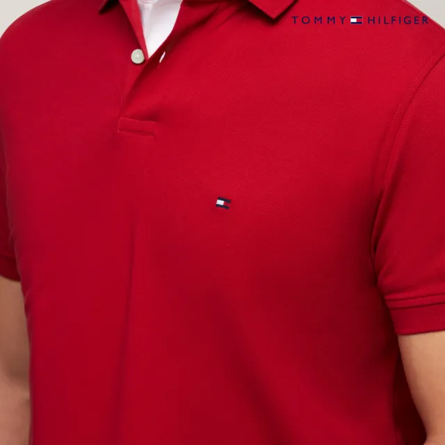 【TOMMY HILFIGER】官方旗艦館 彈力標準版型 Polo 衫_紅色