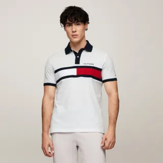 【Tommy Hilfiger】官方旗艦館 Tommy 旗幟Polo 衫_白色