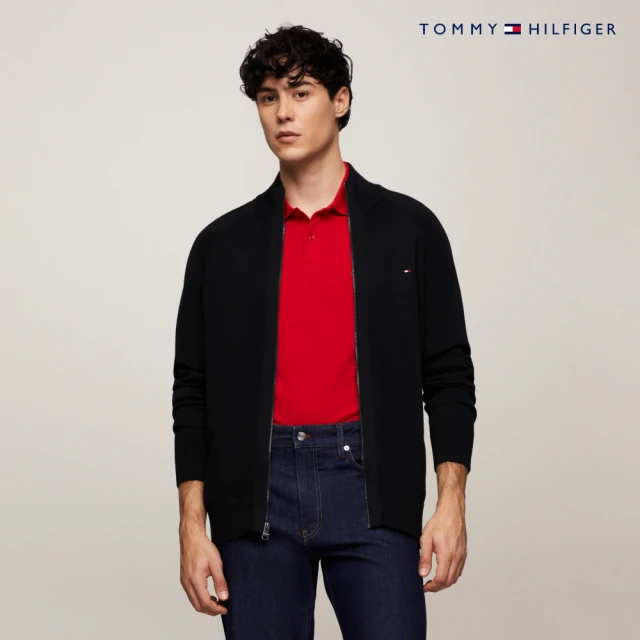 Tommy Hilfiger 官方旗艦館 棉質拉鍊夾克_黑色