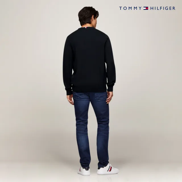 【TOMMY HILFIGER】官方旗艦館 Signature圓領毛衣_藍色