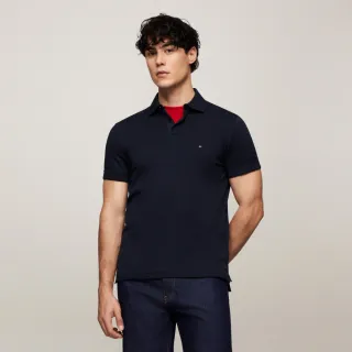 【Tommy Hilfiger】官方旗艦館 Essential 修身 Polo 衫_藍色