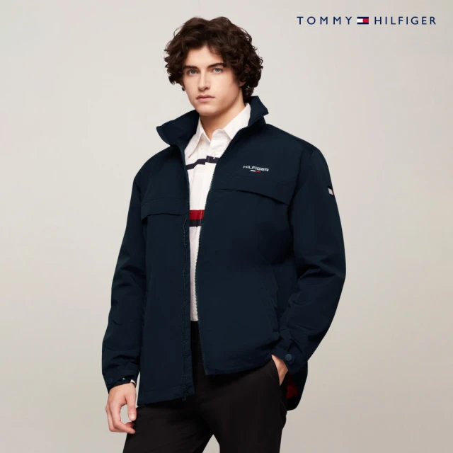 Tommy Hilfiger 官方旗艦館 連帽防風遊艇外套_藍色