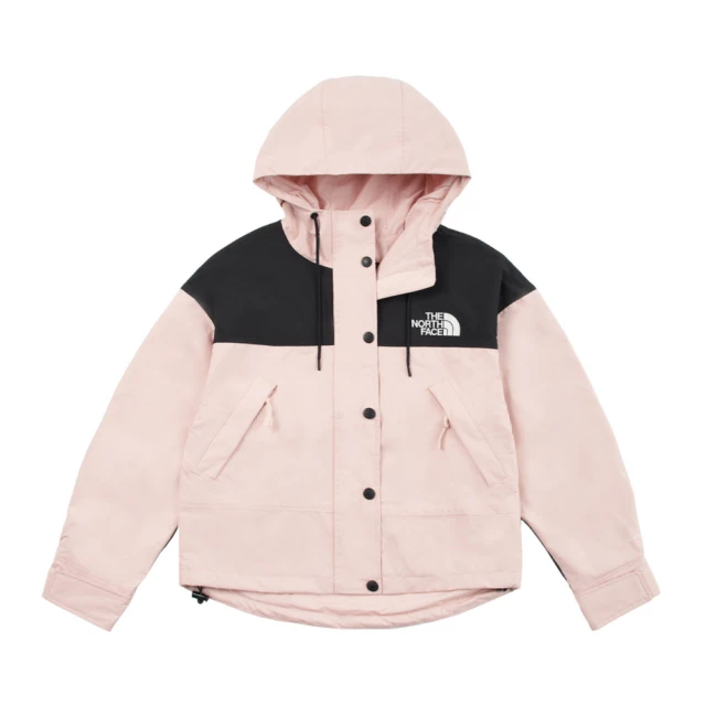 The North Face 北臉 外套 女 運動連帽外套 防潑水 衝鋒衣 亞規 W REIGN ON JACKET 黑粉 NF0A8DGKHZI