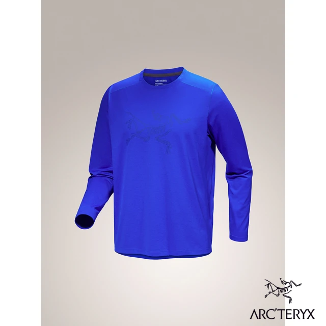 Arcteryx 始祖鳥 男 Cormac Logo 快乾長袖圓領衫(生命雜藍/黑寶石)