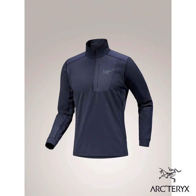 Arcteryx 始祖鳥 男 Rho LT 刷毛內層套頭衫(黑寶石)