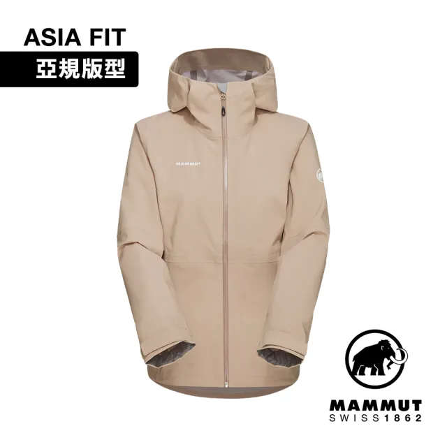 【Mammut 長毛象官方直營】Linard Guide HS Hooded AF 輕量防水防風連帽外套 女款 薩凡納褐 #1010-30940