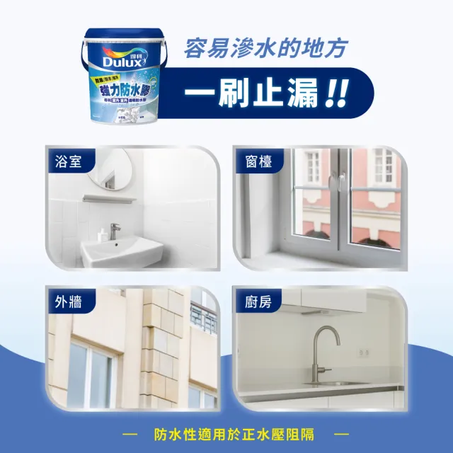 【得利】Dulux官方旗艦店★A795 強力防水膠 透明 亮光（1公升裝）(磁磚 窗框 防水)
