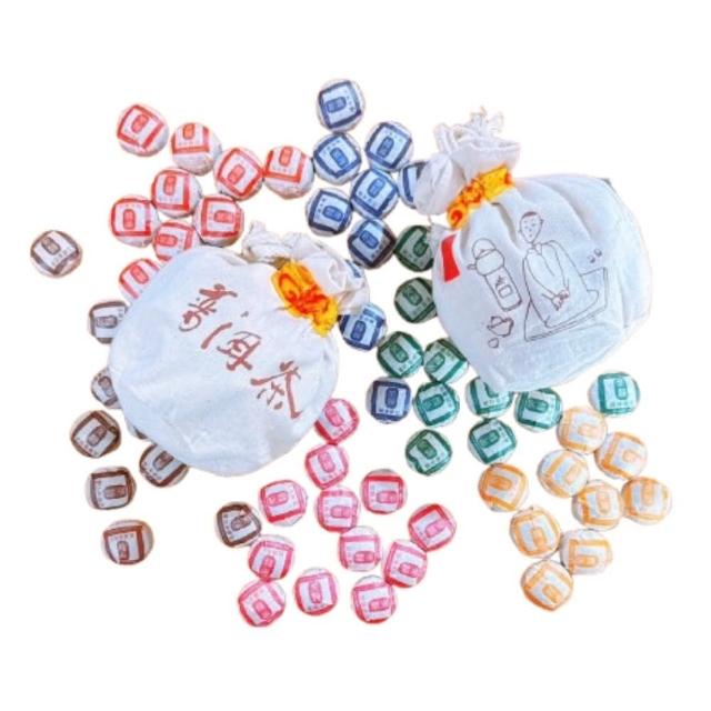 【茶韻】普洱茶農殘檢驗合格迷你沱系列250g六種口味透氣麻袋 茶葉禮盒(桂花.菊花.荷葉.玫瑰.糯米香.羅漢果)