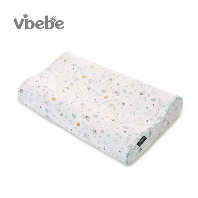 【Vibebe 官方直營】天然乳膠枕-兒童款(台灣製 兒童枕頭 涼感布套 透氣純棉布 寢具 人體工學枕)