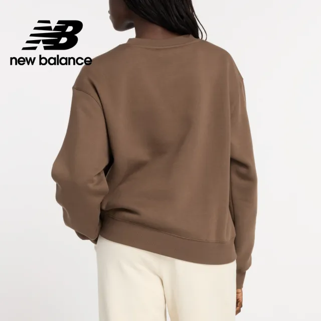 【NEW BALANCE】NB 刷毛大學T/長袖上衣_女性_咖啡/綠色_WT43516DUO_WT43516NWG(美版 版型偏大)