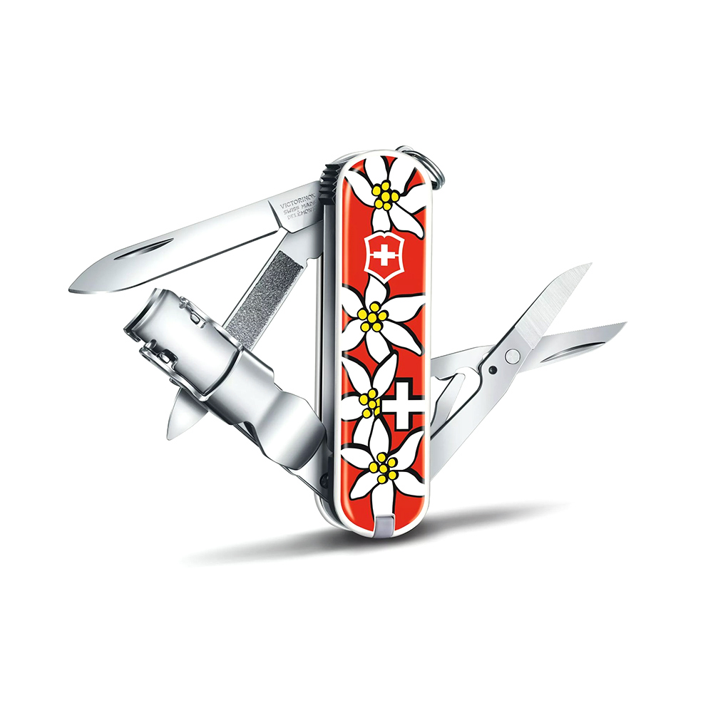 【VICTORINOX 瑞士維氏】Nail Clip 580 8用瑞士刀/瑞士國花(0.6463.840)