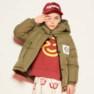 【wynken】LOGO標誌單色蓬鬆鋪棉連帽外套(2色)