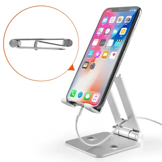 【itop】折疊攜帶鋁合金桌面平板手機支架(升級版更穩固/桌上型摺疊/附收納袋)