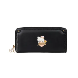 【OUTDOOR】Hello Kitty拉鍊長夾-黑 ODKT24J02BK