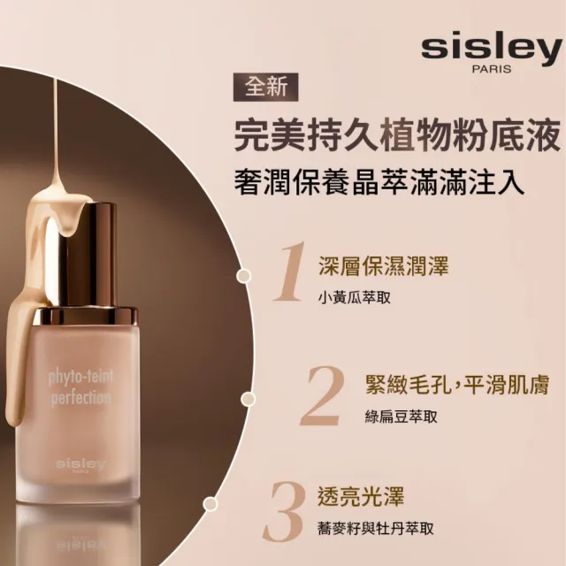 【Sisley 希思黎】官方直營 完美持久植物粉底液30ml(油肌救星/霧面妝感)