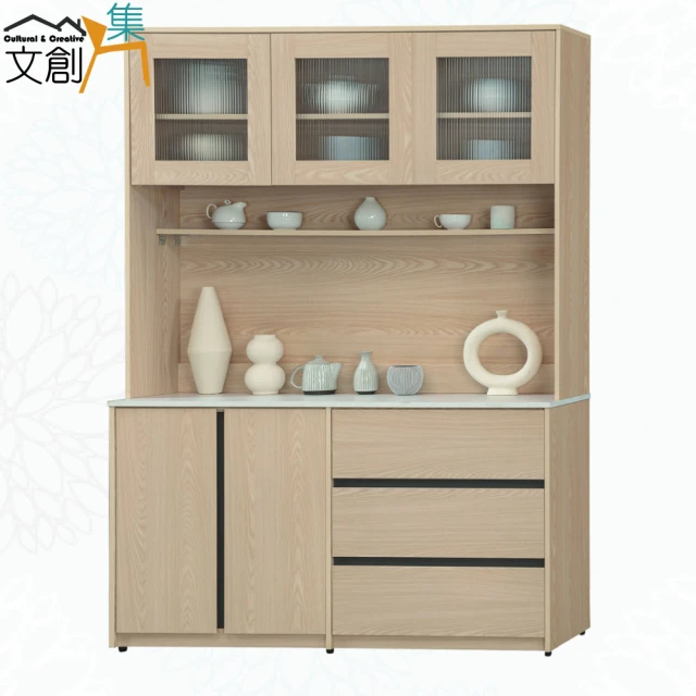 文創集 達斯4尺二門三抽拉盤中島桌櫃 推薦