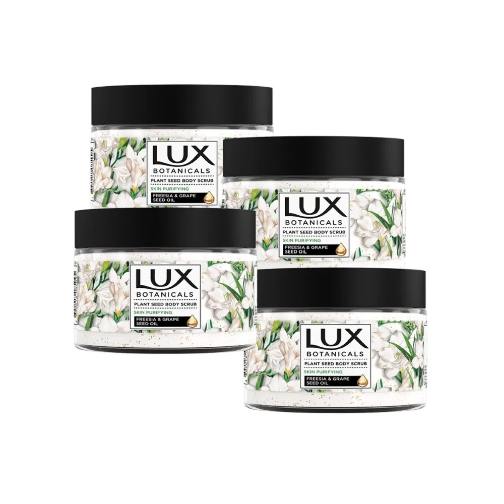 【LUX 麗仕】植物籽香氛沐浴磨砂膏x4入組(淨化美肌)