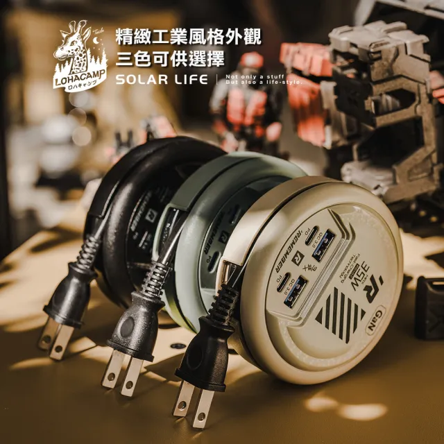 【樂活不露】EC-04氮化鎵電源供應器 0.47M(4孔充電插頭 露營延長線 快充充電器 豆腐頭 GaN氮化鎵)