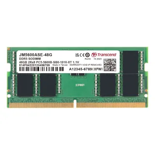 【Transcend 創見】JetRam DDR5 5600 48GB 筆記型記憶體(JM5600ASE-48G)