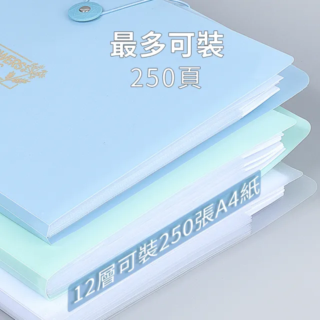 【Biuro】12層A4風琴夾透明文件袋 辦公室收納文件套 分類整理資料檔案夾 學生試卷收納袋 補習科目分類袋
